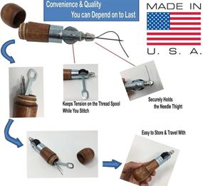 img 2 attached to 🧵 USA-Made Handheld Sewing Awl Tool for Military Garments - Lock Stitching Kit for Army Fabric, Canvas, and Leather with 3 Thread Colors - Improved SEO