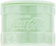 🍽️ tablecraft coca-cola jadeite green salt cellar with lid - 4.25 x 4.25 x 3.75 inches logo