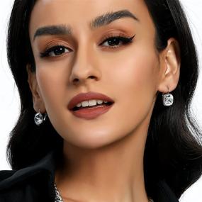 img 2 attached to Bella Drop Earrings: Luxurious Swarovski Crystal White Gold-Plated Jewelry for Women & Girls, Hypoallergenic