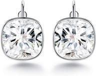 bella drop earrings: luxurious swarovski crystal white gold-plated jewelry for women & girls, hypoallergenic logo