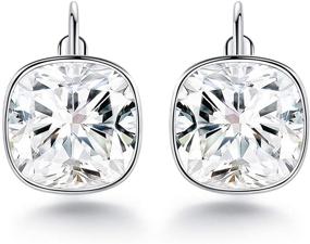 img 4 attached to Bella Drop Earrings: Luxurious Swarovski Crystal White Gold-Plated Jewelry for Women & Girls, Hypoallergenic