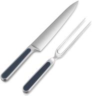 🔪 premium universal expert 2-piece carving knife and fork set for bbq, meat, roast, and turkey - enhanced length, stainless steel, gourmet sharpness logo