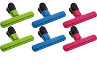 🛍️ assorted bright colored large grocery store bag clips - plastic clips for coffee, potato, and snack bags (size 6) логотип