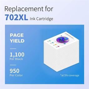 img 1 attached to myCartridge PHOEVER Remanufactured Ink Cartridge Replacement for Epson 702XL - 5 Pack (2 Black, 1 Cyan, 1 Magenta, 1 Yellow) - Compatible with Workforce Pro WF-3730 WF-3733 WF-3720 Printer