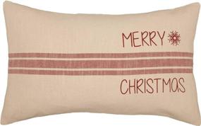 img 3 attached to Sleigh Bells Ring Grain Sack Stripe Throw Pillow Cover - 16x26 - Merry Christmas Printed - Farmhouse Christmas Red Cream Country Holiday Decor