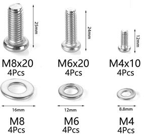 img 2 attached to 🔩 HanTof Universal VESA TV Mount Screws Kit - 24pcs M4 M6 M8 Stainless Steel Screws and Washers for TV and Monitor Mounts Bracket Fixing