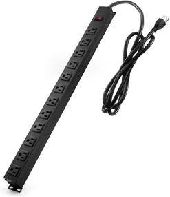 img 4 attached to 💡 Premium Black Metal Power Strip with 12 Outlets, 6 ft Extension Cord - 15A / 125V / 1875W/ 60Hz