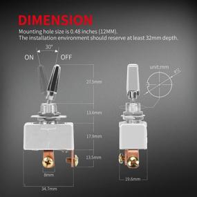 img 2 attached to DaierTek Automotive Toggle Switch: Heavy Duty 50A 12VDC Rocker Switch - 2 Position, Metal Chrome Plated, Screw Terminal