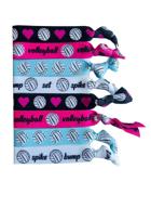 🏐 high-quality 8 piece volleyball hair elastic set - perfect accessories for players, women, girls, coaches, and teams - made in the usa logo