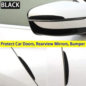 img 2 attached to 🚗 Voroly Silicone Car Door Edge Guards - Universal Bumper Protector Trim | Anti Collision & Rearview Mirror Guard (Black) [Set of 6]