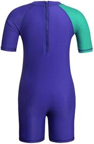 img 3 attached to 👦 Jurebecia Swimsuits for Little Boys: One-Piece Rash Guard Set with Hat - UPF 50+ Swimwear for Pool Parties and Water Sports