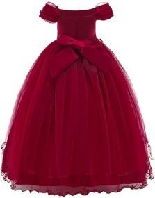 img 3 attached to 👸 Princess Girls' Clothing: Birthday & Communion Dresses with Shoulder Embroidery