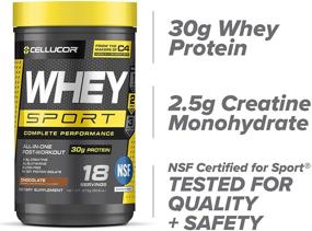 img 2 attached to Optimized Cellucor Whey Sport Chocolate Protein Powder - Post Workout Recovery Drink with Whey Protein Isolate, Creatine, Glutamine | 18 Servings