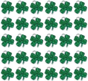 img 4 attached to Pack of 30 Lucky Shamrock Assorted Enamel Women's Green Sequin Dangle Pendants - St. Patrick's Day Four Leaf Clover Charm Pendant Set for DIY Jewelry Making Accessories, Earrings, Necklaces, Anklets, Bracelets, Crafting