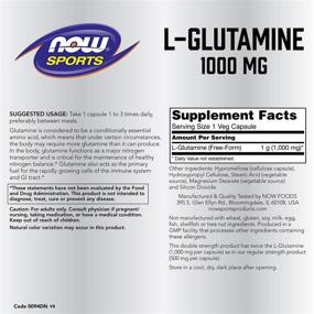 img 3 attached to Now Sports L-Glutamine: Double Strength 1000 mg Capsules for Superior Sports Nutrition, 120 Count
