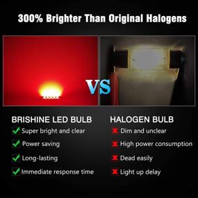 img 2 attached to 🔴 BRISHINE 578 211-2 LED Bulbs, Ultra-Bright Brilliant Red 2835 Chipsets Canbus Error-Free 41MM 42MM 1.72” Festoon 212-2 569 LED Bulbs for Car Dome Map Door Tail License Plate Lights (Pack of 4)