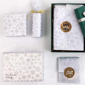 img 3 attached to 🎁 Оптовая бумага для упаковки подарков Whaline Christmas Metallic без кислоты - бумага с серебристыми снежинками 20"x28" - большой размер для дома, рукоделия, подарочных сумок, новогоднего декора - 60 листов