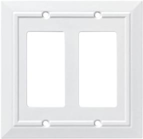img 4 attached to 🔲 Franklin Brass Classic Architecture Double Decorator Wall Plate/Switch Plate/Cover - White, Model W35248-PW-C
