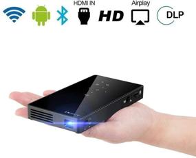 img 4 attached to 📽️ PTVDISPLAY Pocket Portable Mini Projector: 1080P Pico Bluetooth Video WiFi DLP Projector - Android 7.1 HDMI USB TF Card Support - Wireless Display for iPhone Home Cinema
