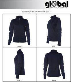 img 3 attached to 👚 Ultimate Comfort and Style: Global Blank Women's Slim Fit Lightweight Full Zip Up Yoga Workout Jacket