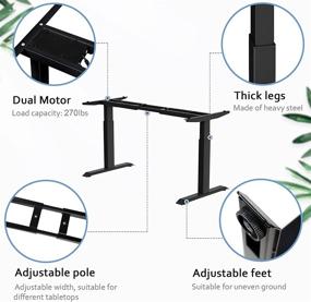 img 1 attached to 💻 HAIAOJIA Electric Stand Up Desk Frame - Dual Motor Load Capacity 270 lbs - Ergonomic 2-Stage Height Adjustable Frame with Memory Controller - Frame Only - Enhanced for SEO