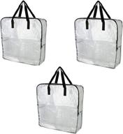 🛍️ set of 3 - jumbo transparent organizer bag for clothes, underbed storage, garage and recycling логотип