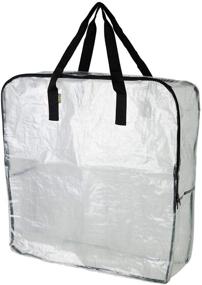 img 2 attached to 🛍️ Set of 3 - Jumbo Transparent Organizer Bag for Clothes, Underbed Storage, Garage and Recycling