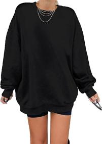 img 4 attached to 👚 Dokotoo Women's Vintage Oversized Crewneck Long Tunic Sweatshirts: Classic Pullover Tops