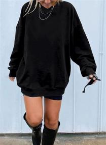 img 3 attached to 👚 Dokotoo Women's Vintage Oversized Crewneck Long Tunic Sweatshirts: Classic Pullover Tops