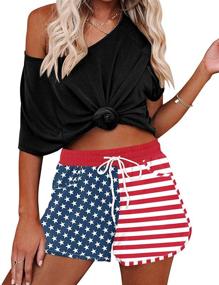 img 2 attached to Womens Elastic Waistband Boardshort Drawstring Women's Clothing