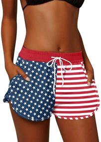 img 1 attached to Womens Elastic Waistband Boardshort Drawstring Women's Clothing