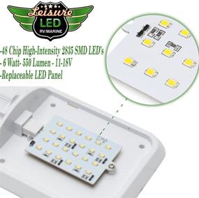 img 1 attached to Отдых LED 5 - Pack RV LED Потолочный светильник с двойным куполом - Внутреннее освещение для автомобиля/RV/прицепа/дома на колесах/лодки - Холодный белый 6000-6500K - Энергоэффективный DC 12V - 48X2835SMD - Легкий вкл./выкл. переключатель.