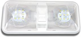 img 4 attached to Отдых LED 5 - Pack RV LED Потолочный светильник с двойным куполом - Внутреннее освещение для автомобиля/RV/прицепа/дома на колесах/лодки - Холодный белый 6000-6500K - Энергоэффективный DC 12V - 48X2835SMD - Легкий вкл./выкл. переключатель.