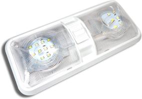 img 3 attached to Отдых LED 5 - Pack RV LED Потолочный светильник с двойным куполом - Внутреннее освещение для автомобиля/RV/прицепа/дома на колесах/лодки - Холодный белый 6000-6500K - Энергоэффективный DC 12V - 48X2835SMD - Легкий вкл./выкл. переключатель.