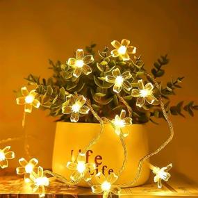 img 4 attached to Flower String Lights Christmas Decorative Cherry Blossom Lights Seasonal Decor