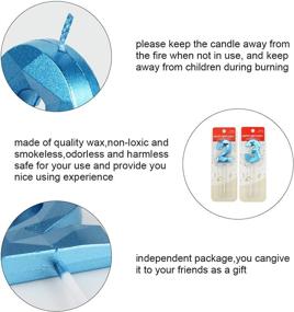img 2 attached to 🎂 3D Diamond Glitter Number Candles for Birthday Cakes - Sparkling Cake Topper Decoration in Blue, Perfect for Kids and Adults (Blue, 0)