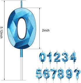 img 3 attached to 🎂 3D Diamond Glitter Number Candles for Birthday Cakes - Sparkling Cake Topper Decoration in Blue, Perfect for Kids and Adults (Blue, 0)