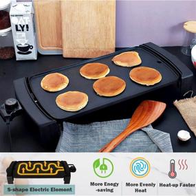 img 2 attached to 🔥 ATGRILLS Electric Griddle: 10"x21" Handmade Stone-Derived, Nonstick Skillet for Everyday Use, Pancakes, BBQ Grill, Indoor Parties, Smokeless Griddle Pan - 1200W, Marble