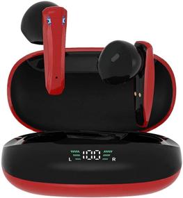 img 4 attached to 🎧 ZONSK TWS Wireless Earbuds with Mic, Bluetooth Earphone - Premium Stereo Sound, Smart Touch Control Headphone, 30H Work Time - Compatible with iPhone Android Phone (Red)