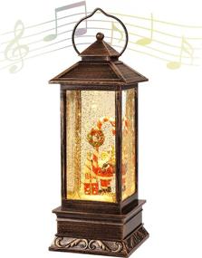 img 4 attached to 🎅 Enchanting Christmas Decor Snow Globe Lantern: Musical Water-filled Crystal with Glittering Santa Claus, Perfect for Garden and House Decoration