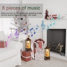img 2 attached to 🎅 Enchanting Christmas Decor Snow Globe Lantern: Musical Water-filled Crystal with Glittering Santa Claus, Perfect for Garden and House Decoration