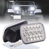 bliauto 5x7 7x6 led headlights - dot approved rectangle h6054 led headlight 2pcs for trucks, jeep cherokee xj, ford van - replacement 6054 h5054 h6014 headlights - hi/low sealed beam logo