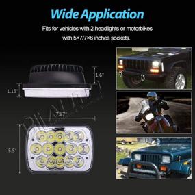 img 2 attached to BLIAUTO 5x7 7x6 LED Headlights - DOT Approved Rectangle H6054 LED Headlight 2PCS for Trucks, Jeep Cherokee XJ, Ford Van - Replacement 6054 H5054 H6014 Headlights - Hi/Low Sealed Beam