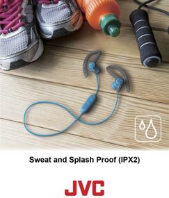 img 1 attached to 🎧 JVC HAEC20BTA Wireless Sports Ear Clip Headphones: Bluetooth, Sweat-Proof, Pivot Motion Fit in Blue
