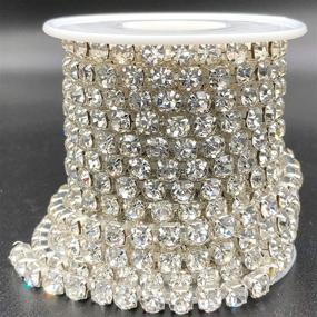 img 3 attached to 💎 5mm Crystal Clear Rhinestone Chain Roll - 1 Roll (5 Yards) Large Crystal Rhinestones Close Chain - Sew on Crystal Rhinestone Chain Trim - SS24, Crystal Claw Cup Chain Roll (Silver Base + Crystal Clear, SS24 / 5.0mm)