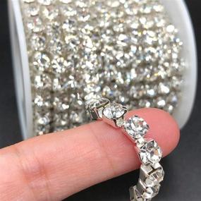 img 1 attached to 💎 5mm Crystal Clear Rhinestone Chain Roll - 1 Roll (5 Yards) Large Crystal Rhinestones Close Chain - Sew on Crystal Rhinestone Chain Trim - SS24, Crystal Claw Cup Chain Roll (Silver Base + Crystal Clear, SS24 / 5.0mm)