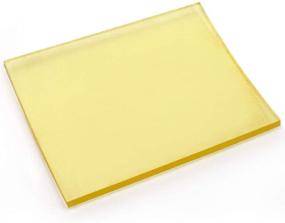 img 4 attached to 🔶 Thick Leather Craft Punching Pad Mat for DIY Cutting Board, Rubber Stamping & Punching Protection Pad - Pale Yellow Mute Board Punch - 5.51 x 7.87 x 0.31