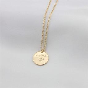 img 2 attached to 🌟 LUIWIN Inspirational Disc Necklace: 18K Gold Plated Dainty Personalized Motivation Charm Engraved Pendant Jewelry