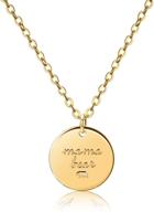 🌟 luiwin inspirational disc necklace: 18k gold plated dainty personalized motivation charm engraved pendant jewelry logo