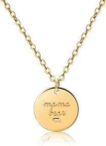 img 4 attached to 🌟 LUIWIN Inspirational Disc Necklace: 18K Gold Plated Dainty Personalized Motivation Charm Engraved Pendant Jewelry